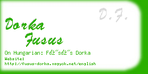 dorka fusus business card